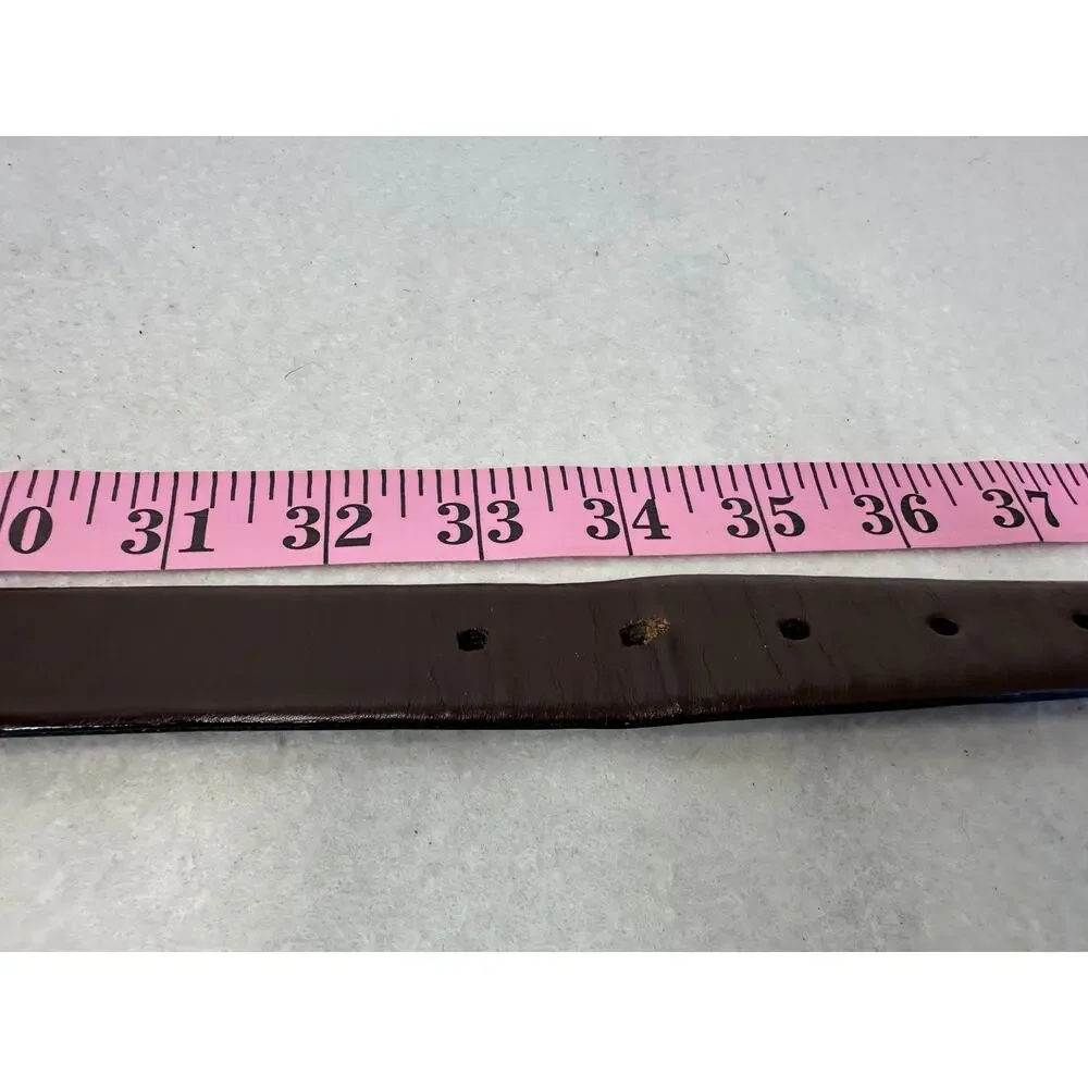 Men's Wearhouse Full Grain Italian Brown Leather Belt Silver Buckle
